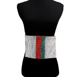 * NEW ARRIVALS* Red & Green Stripe Rhinestone belt